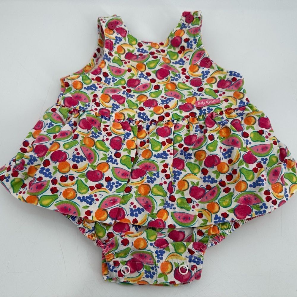 Vintage Osh Kosh Baby B’Gosh Fruit Print Romper Size 3-6 Months EUC